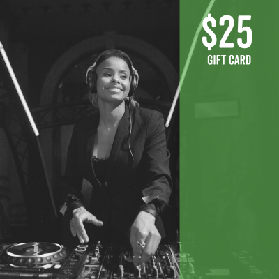 DJ with overlay that says $25 gift card